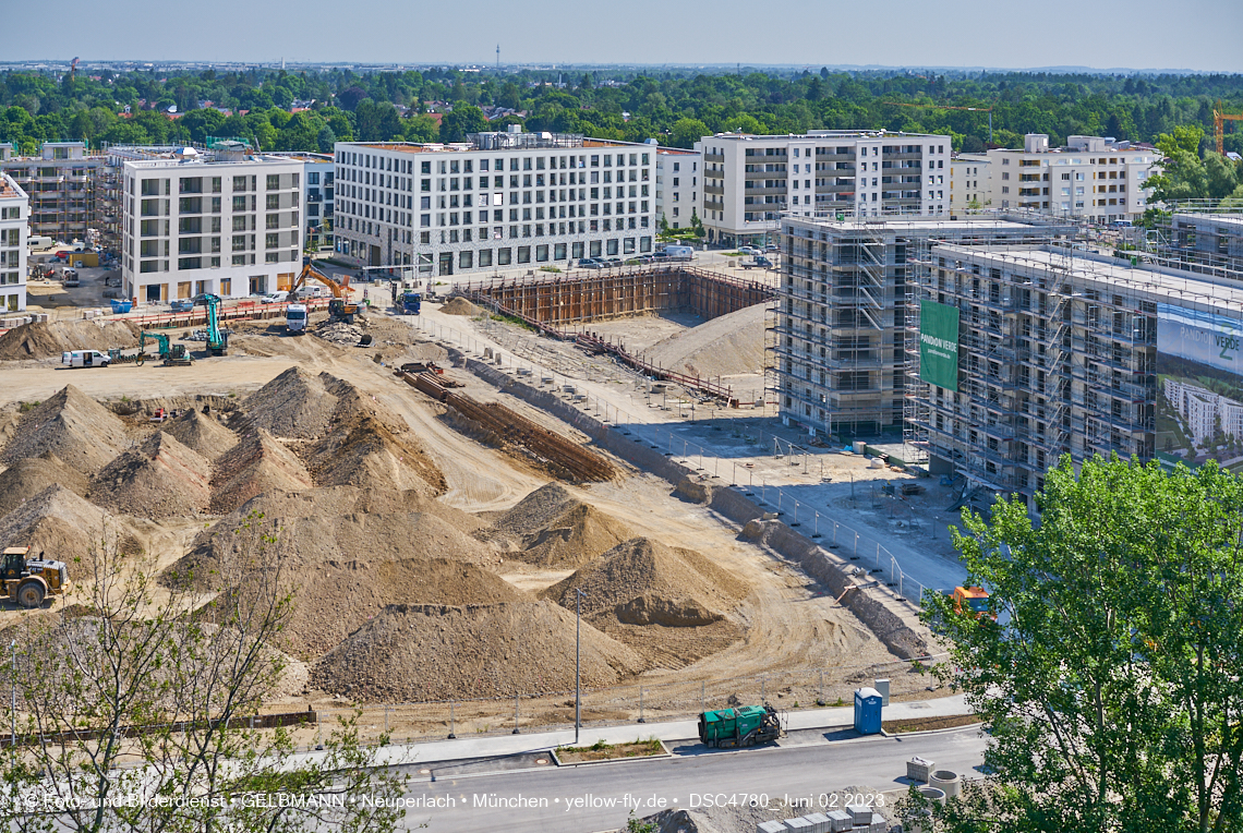 02.06.2023 - aktuelle Fotos von der Baustelle Alexisquartier in Neuperlach in München 02.06.2023 - aktuelle Fotos von der Baustelle Alexisquartier in Neuperlach in München